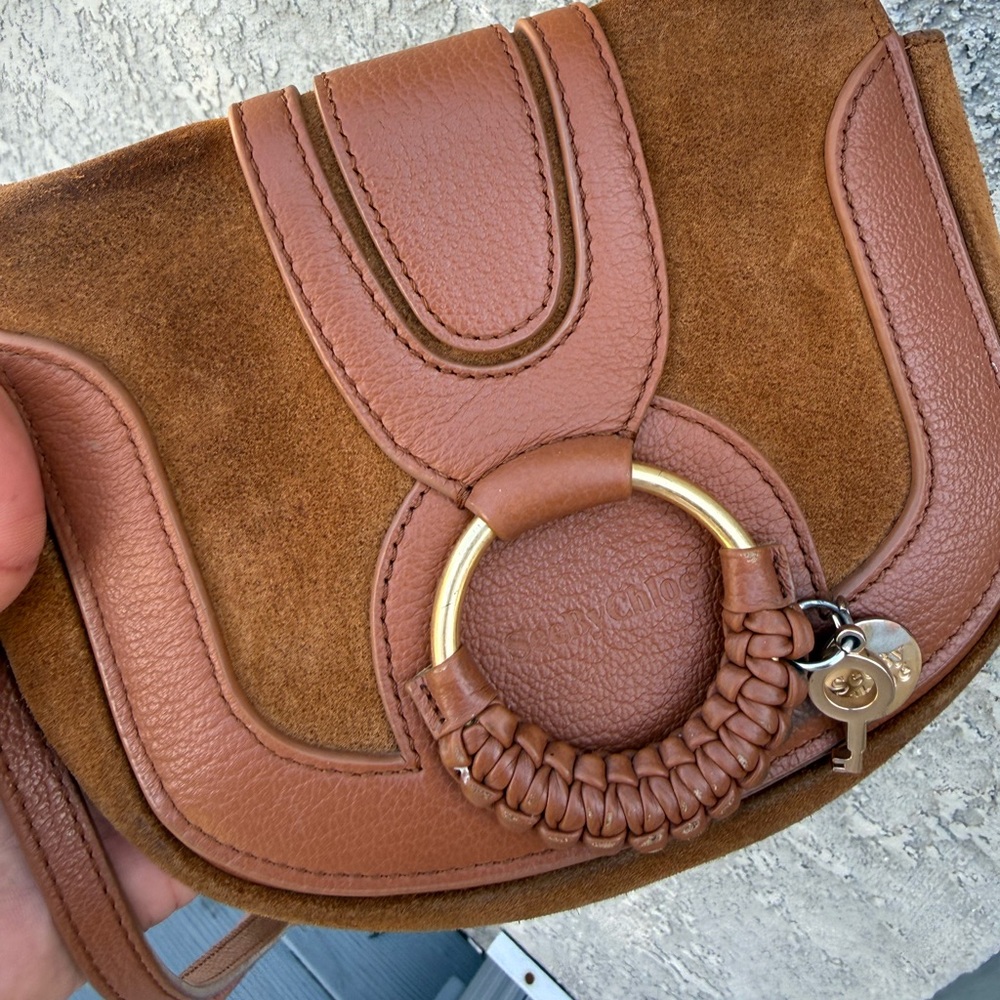 See By Chloe Small Brown Suede & Leather Crossbody Bag - Picture 7 of 13